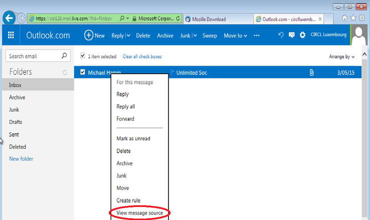 Microsoft Hotmail Screenshot